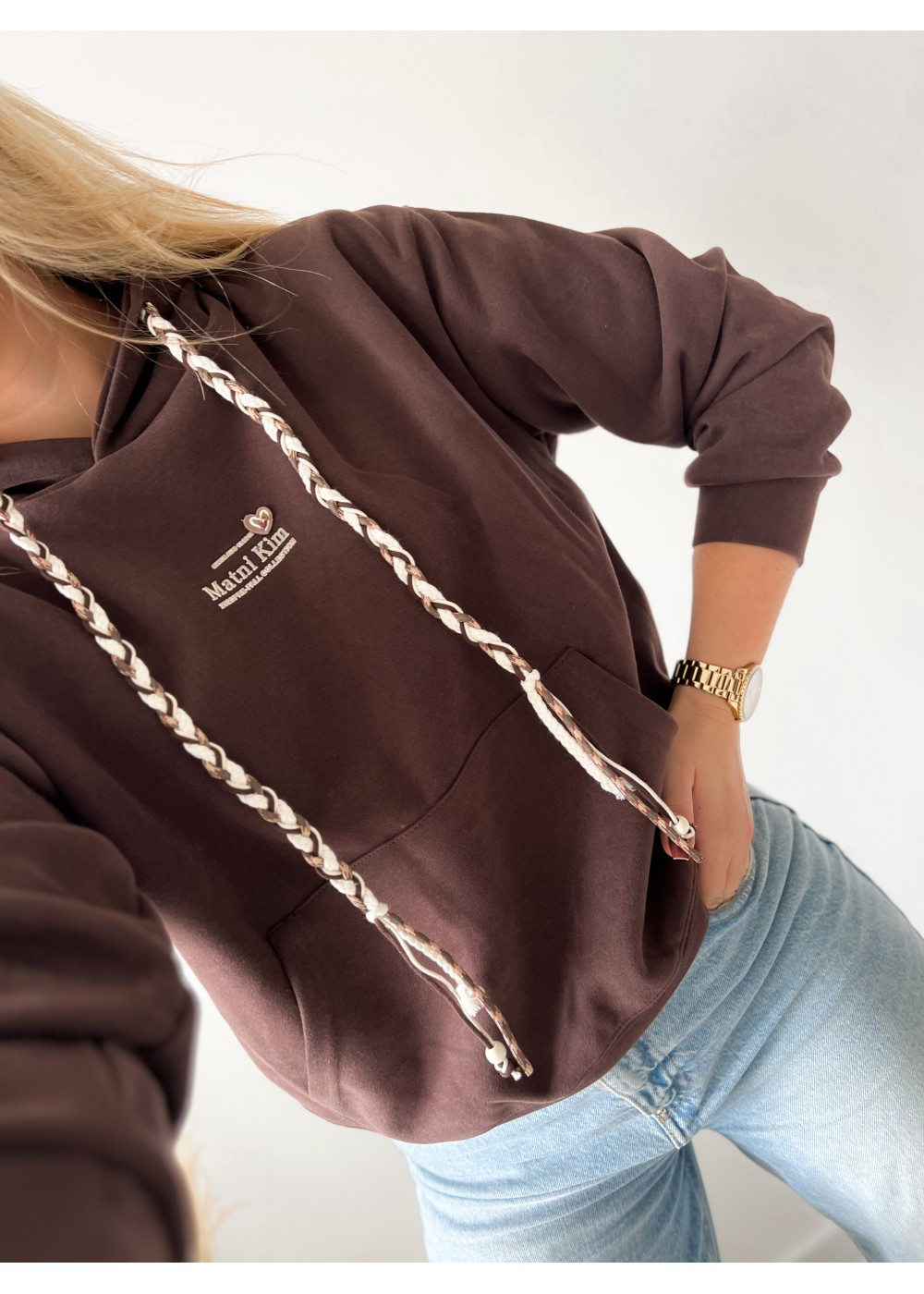 Bluza z kapturem czekoladowa