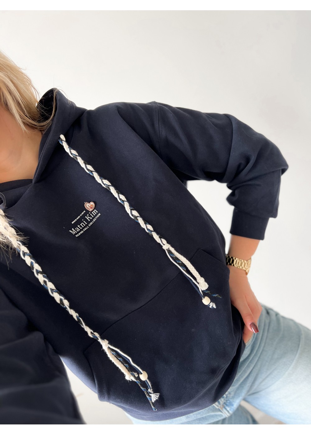 Bluza z kapturem granatowa