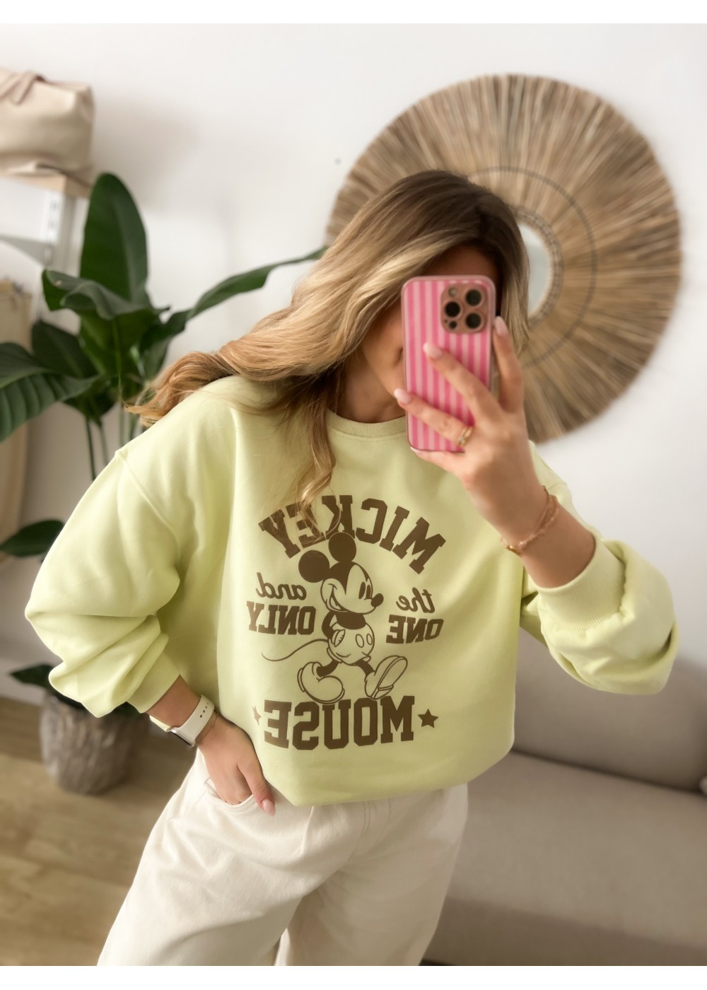 Bluza z myszką pistacja