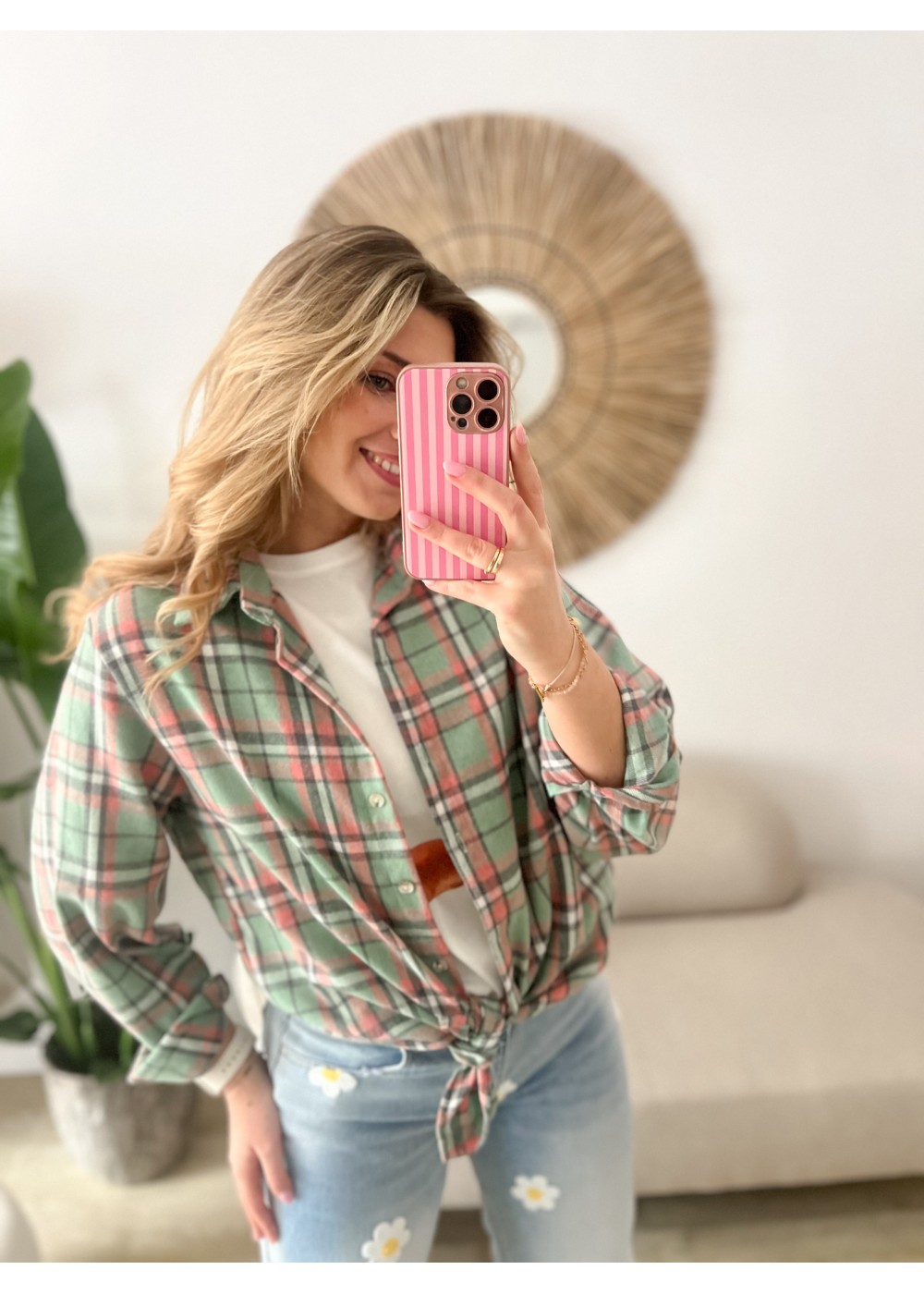 Koszula w kratę zielona